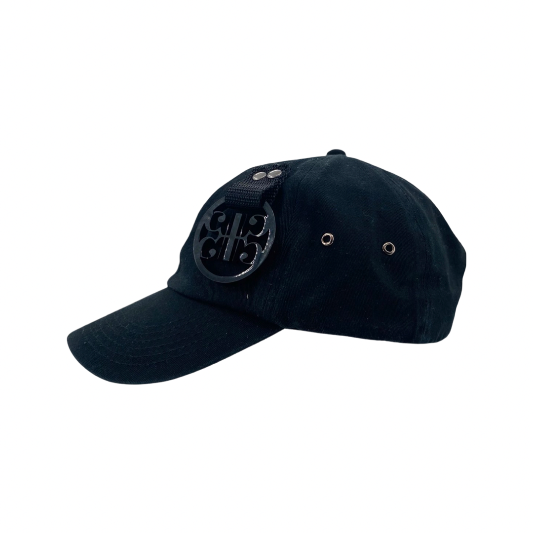 black cap side logo